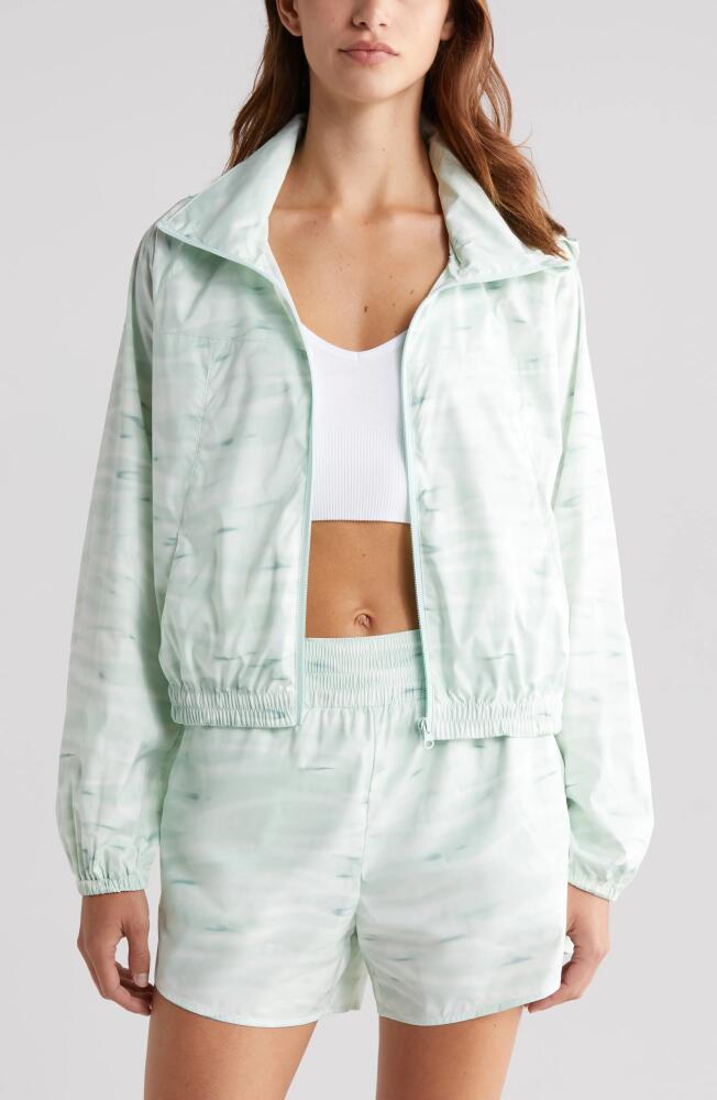 zella Ace Print Jacket in Green Glimmer Ripple Print Cover