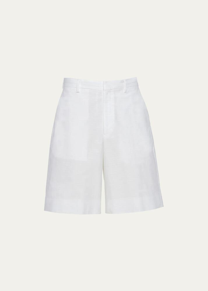 Prada Men's Solid Cotton Poplin Shorts Cover