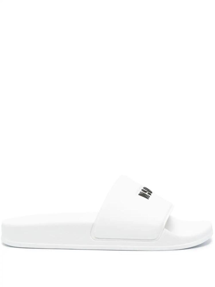 MSGM logo-embossed slides - White Cover