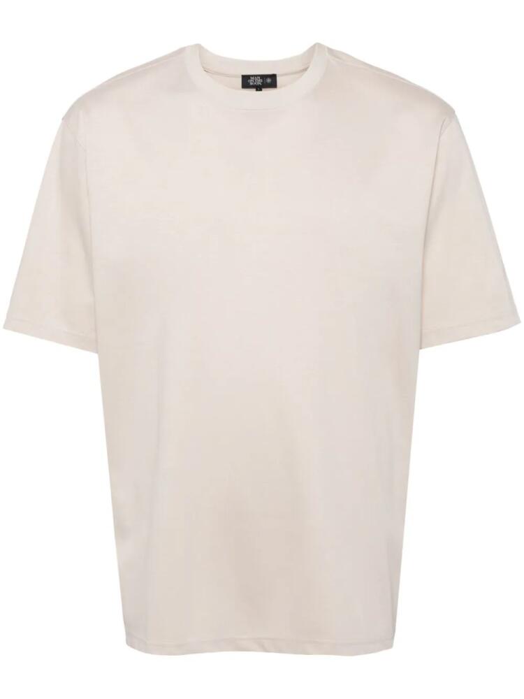 Man On The Boon. Glossy crew-neck cotton T-shirt - Neutrals Cover