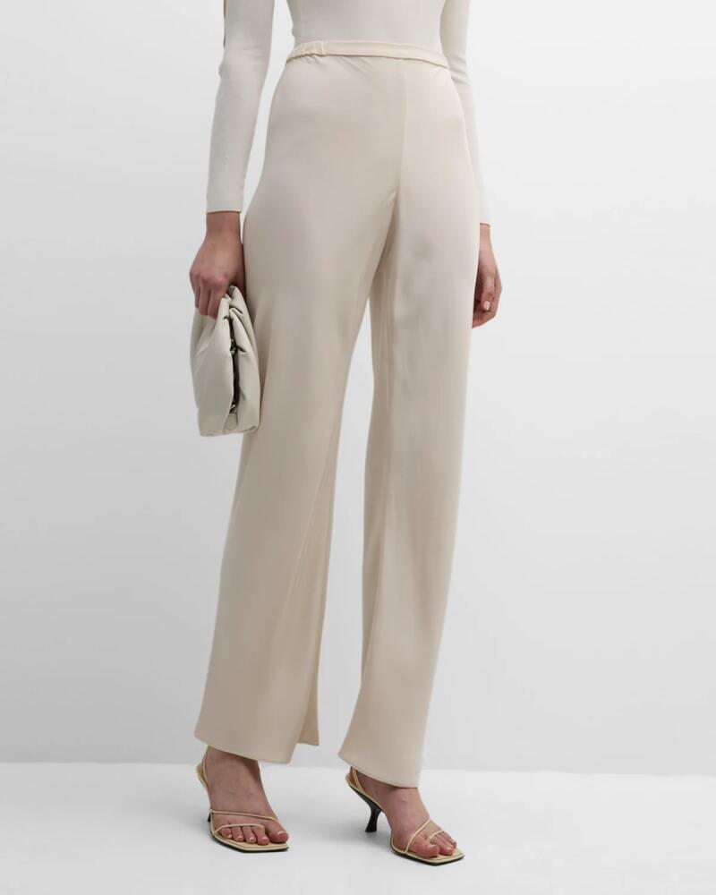 TSE Cashmere High-Rise Straight-Leg Silk Pants Cover