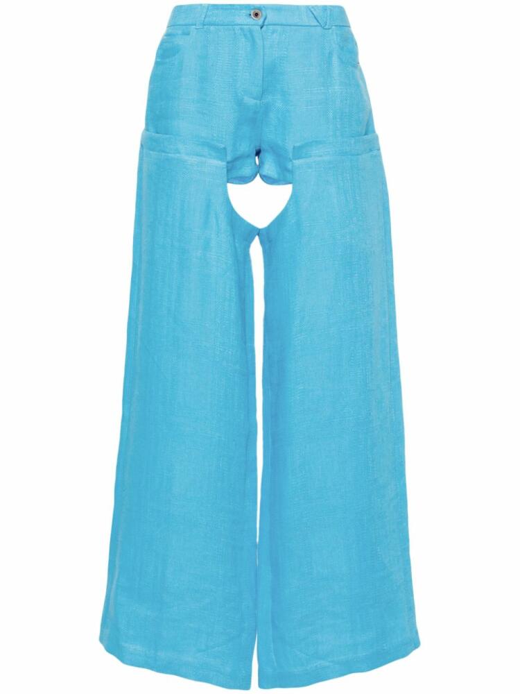 ALESSANDRO VIGILANTE high-waist wide-leg trousers - Blue Cover