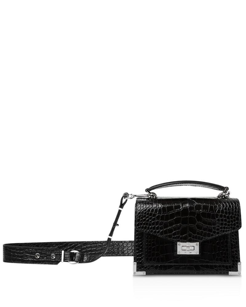 The Kooples Emily Croc-Embossed Leather Mini Crossbody Cover