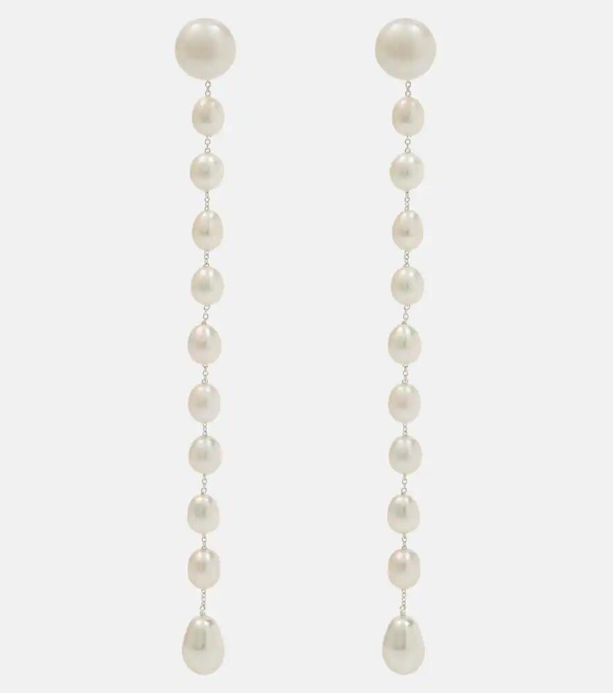 Sophie Buhai Passante Large sterling silver drop earrings with freshwater pearls Cover