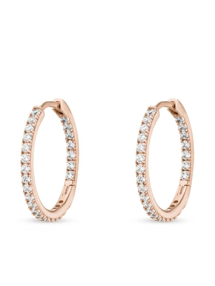 VEYNOU 14kt recycled rose gold small Cleo diamond hoop earrings - Pink Cover