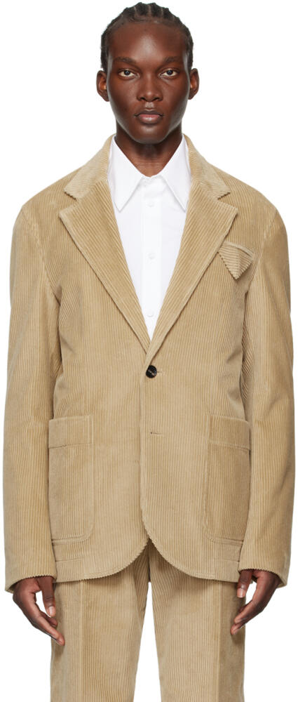 Bottega Veneta Beige Single-Breasted Blazer Cover