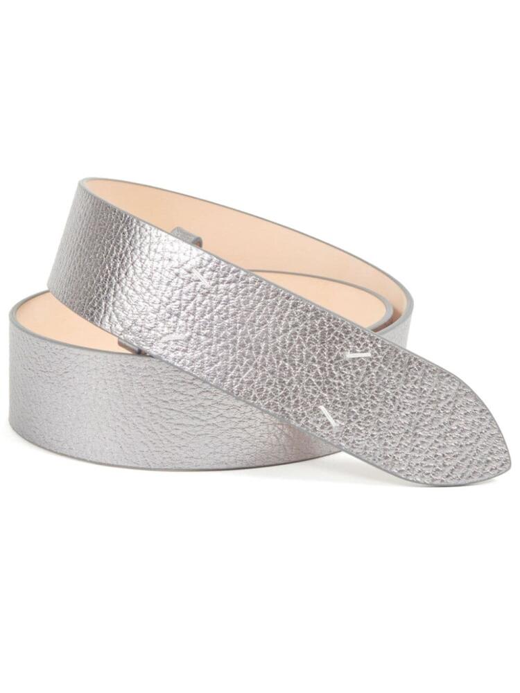 Maison Margiela metallic-effect leather belt - Silver Cover