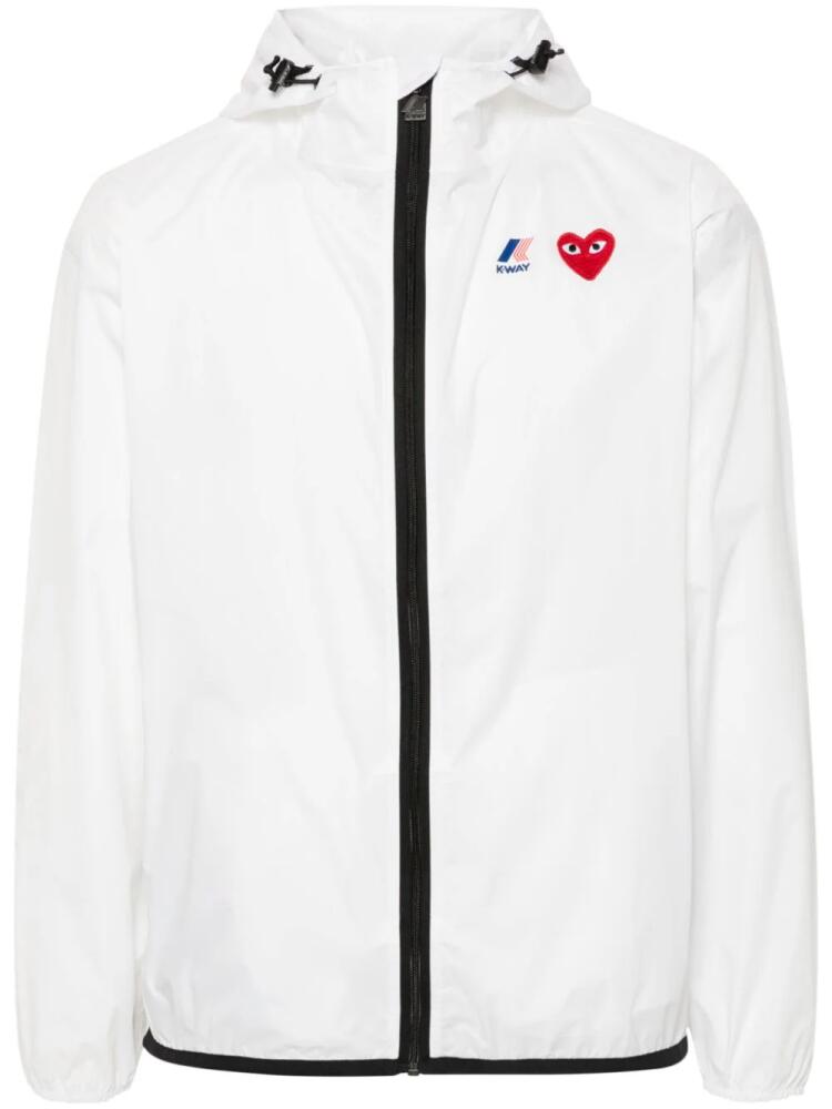 Comme Des Garçons Play x K-Way Heart-patch lightweight jacket - White Cover