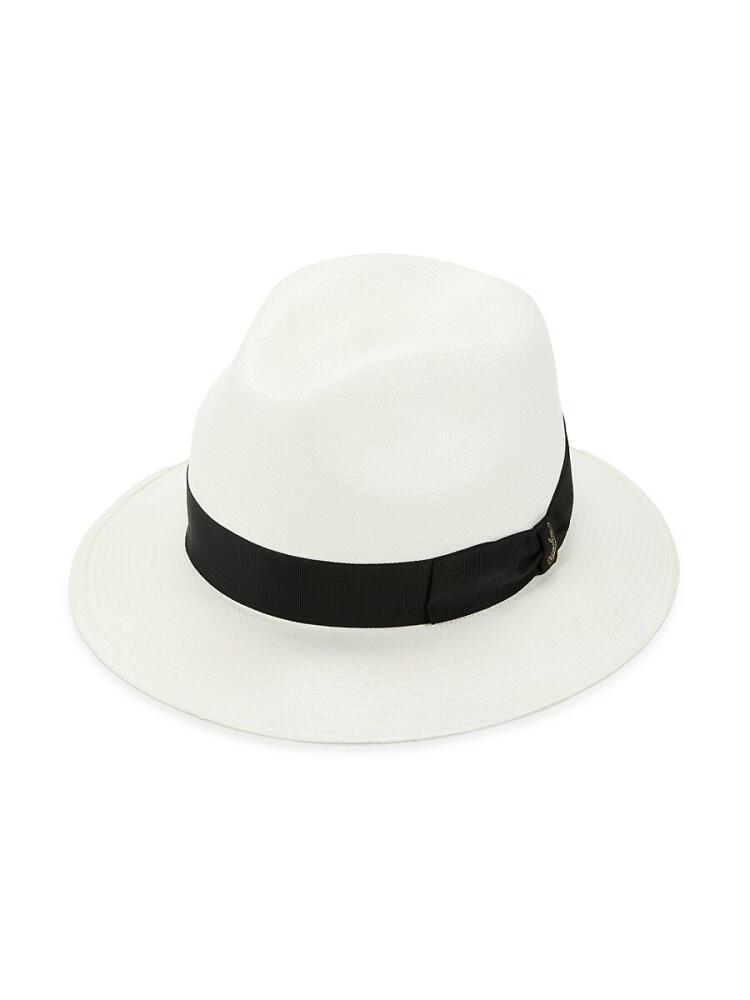 Borsalino Men's Federico Bow Panama Hat - White Black Cover