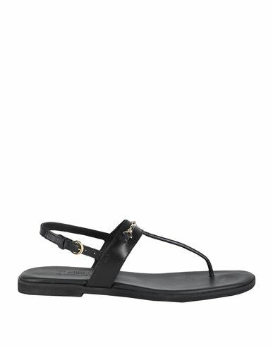 Arket Woman Thong sandal Black Soft Leather Cover