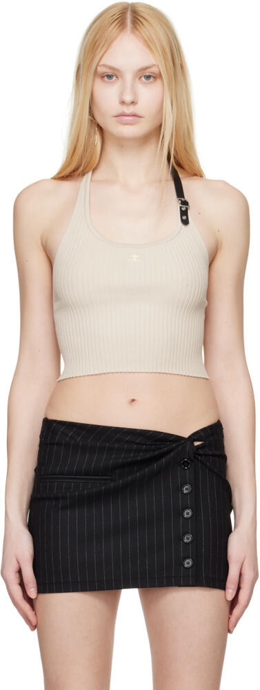 Courrèges Beige Holistic Buckle Tank Top Cover