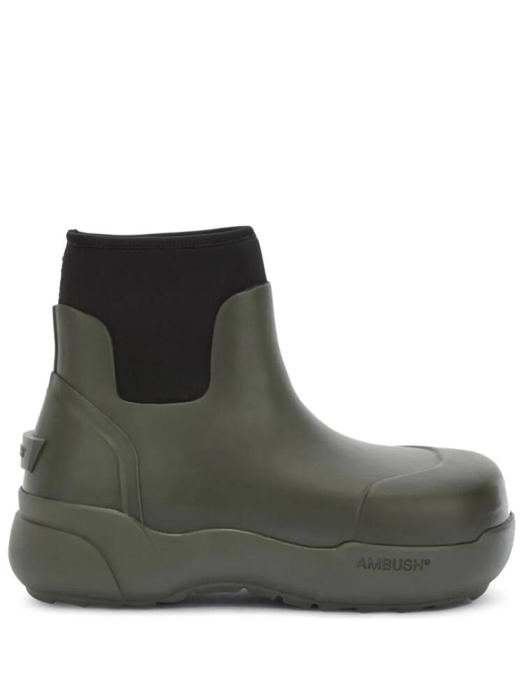 AMBUSH chunky-sole panelled ankle boots - Green Cover