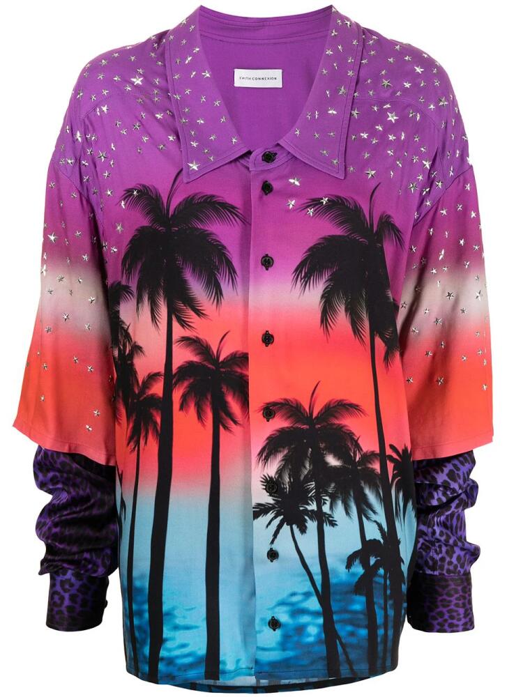 Faith Connexion oversize palm tree-print shirt - Multicolour Cover