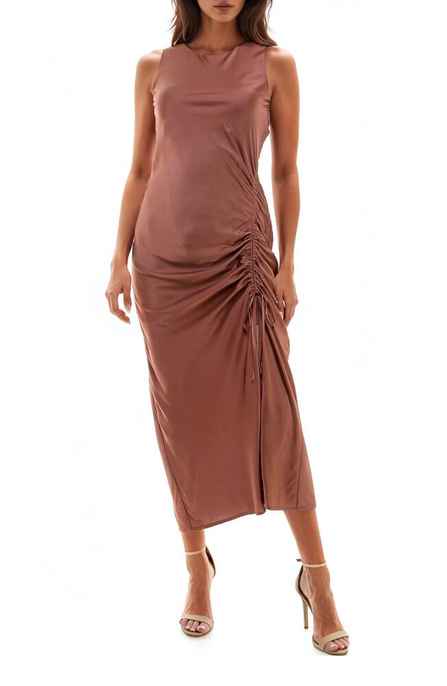 Socialite Ruched Midi Dress in Auburn Cover