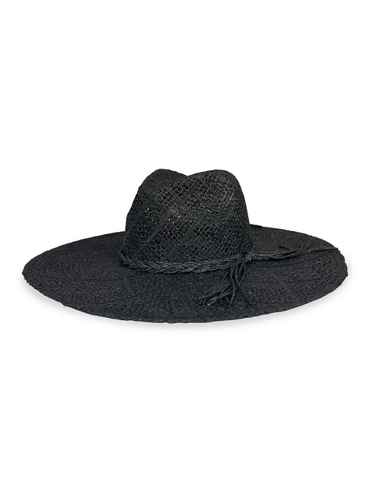 MARCUS ADLER Women's Gemma Straw Sun Hat - Black Cover