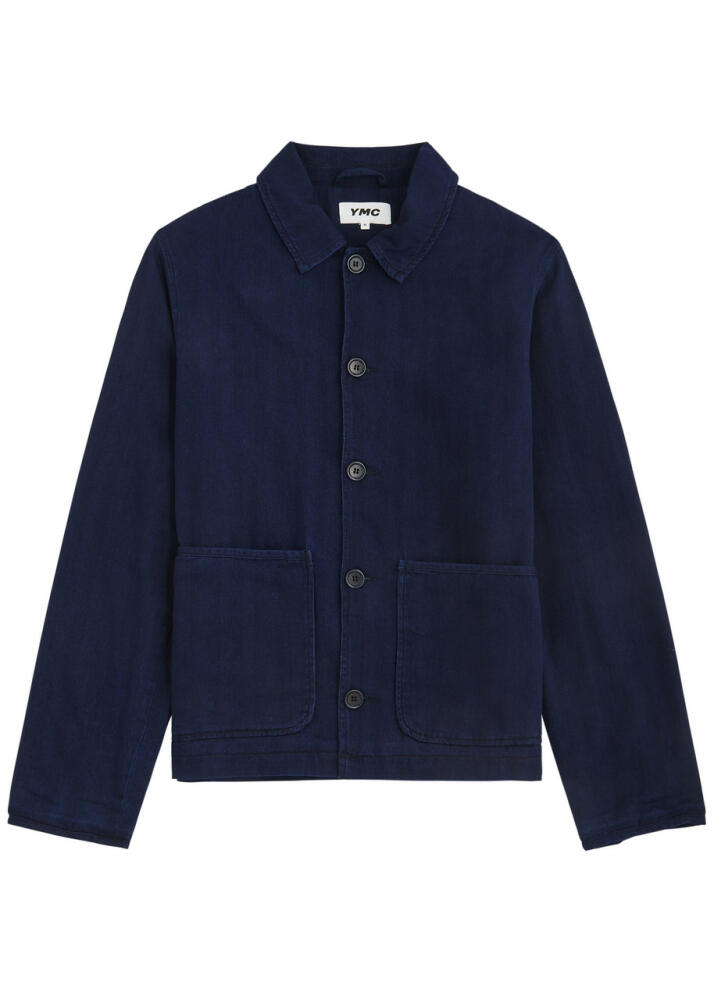 Ymc Groundhog Herringbone Cotton Jacket - Navy Cover