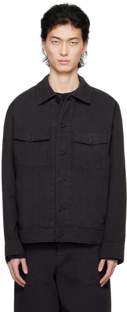 CASEY CASEY Black Button Denim Jacket Cover