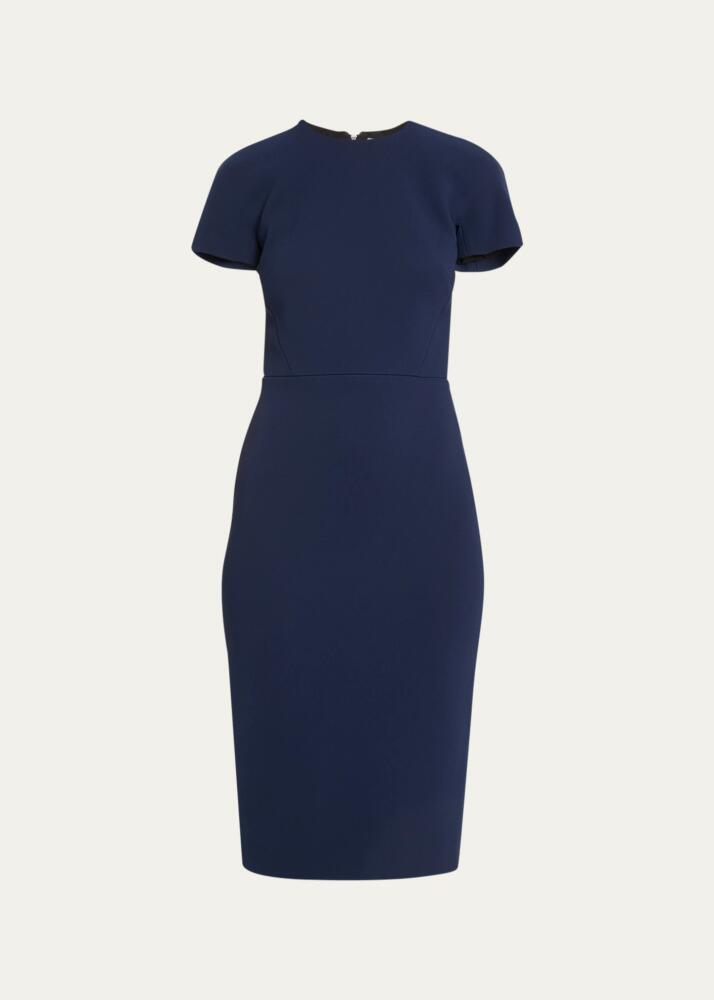 Victoria Beckham T-Shirt Fitted Midi Dress with Back Zipper Cover