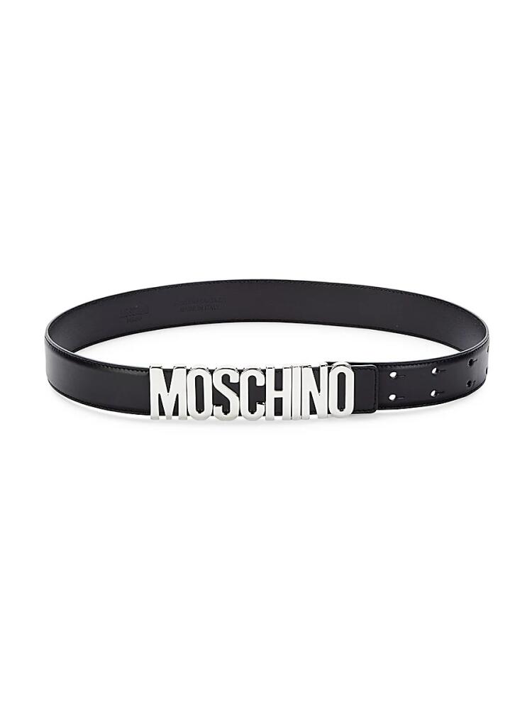 Moschino Women's Logo Leather Belt - Black Cover