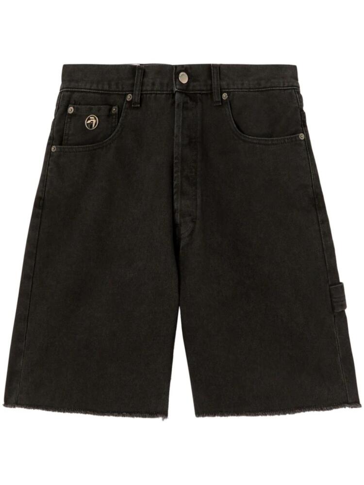 AMBUSH raw-edge denim shorts - Black Cover