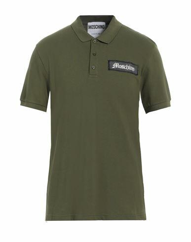 Moschino Man Polo shirt Military green Cotton Cover