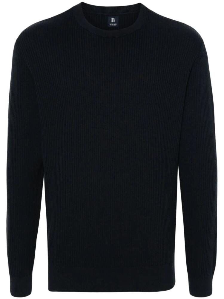 Boggi Milano ribbed-knit cotton jumper - Blue Cover