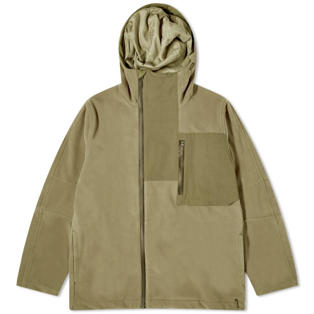 Maharishi Men's Asym Zipped Hooded Fleece Jacket in Olive Cover