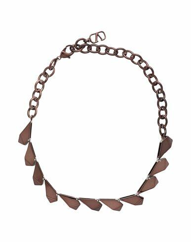 Valentino Garavani Woman Necklace Dark brown Metal Cover