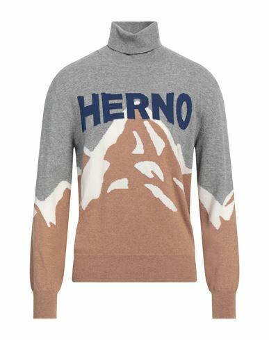 Herno Man Turtleneck Camel Virgin Wool, Cashmere Cover