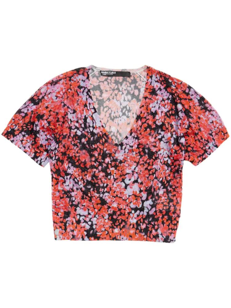 Bimba y Lola abstract-print T-shirt - Red Cover