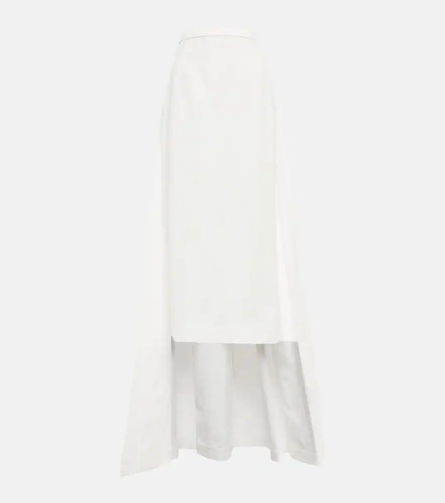 Staud Prunella cape-detail cotton-blend midi skirt Cover