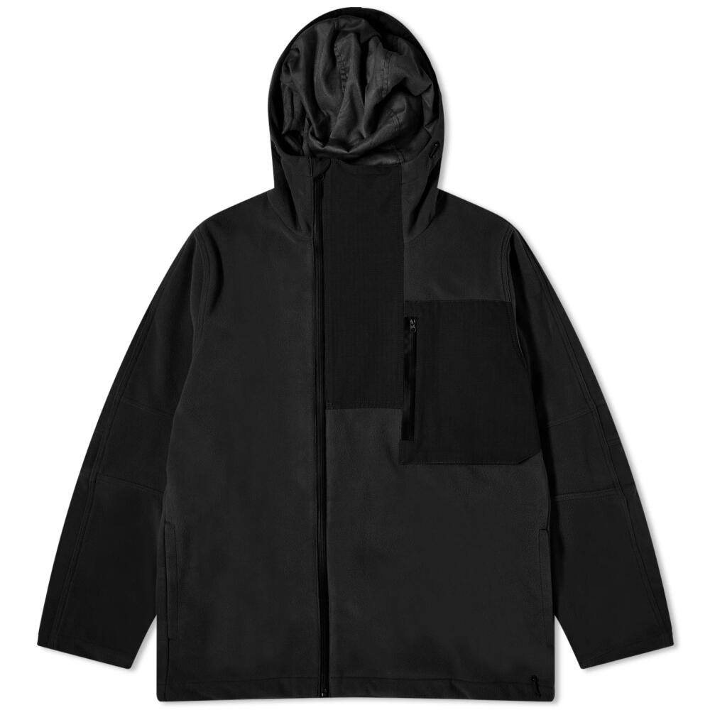 Maharishi Men's Asym Zipped Hooded Fleece Jacket in Black Cover