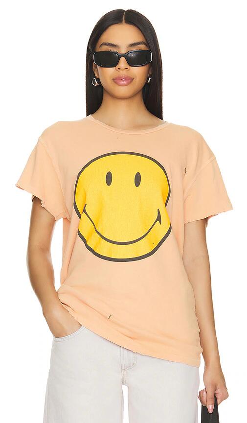 Madeworn Keep Smiling Tee in Peach Cover