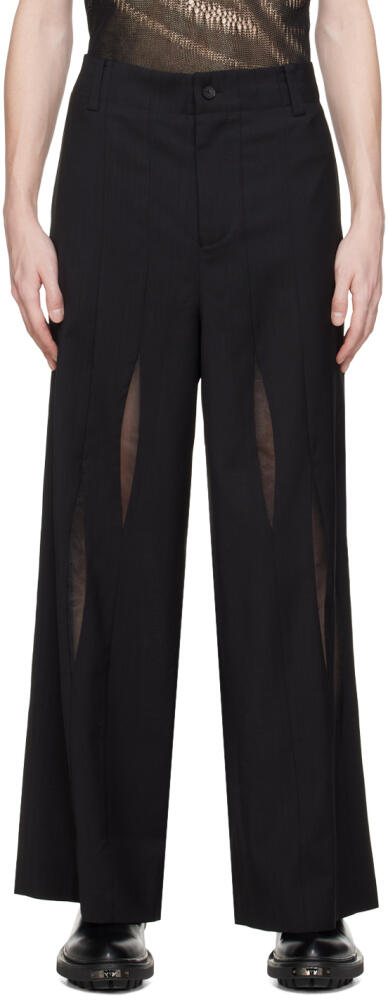 Feng Chen Wang Black Paneled Trousers Cover