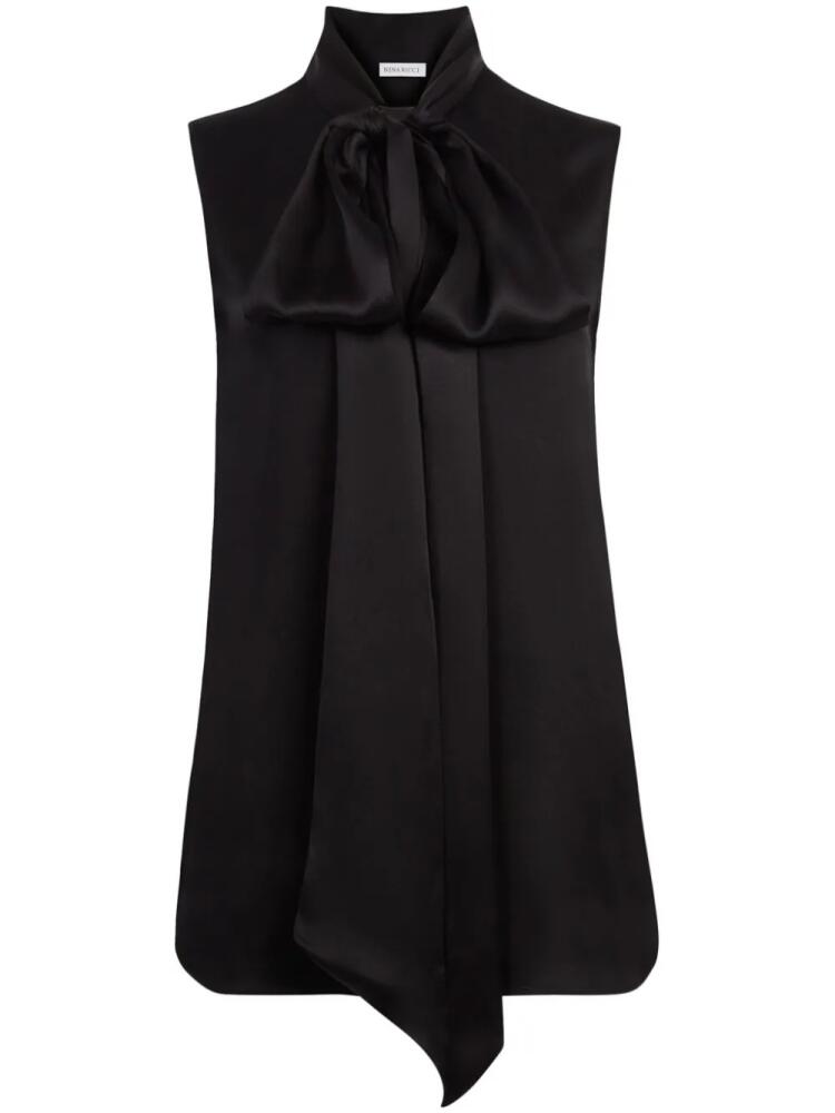 Nina Ricci pussy-bow satin blouse - Black Cover