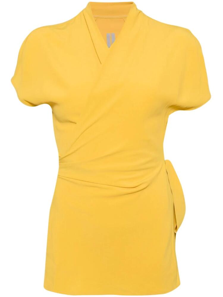 Rick Owens Laura crepe wrap blouse - Yellow Cover