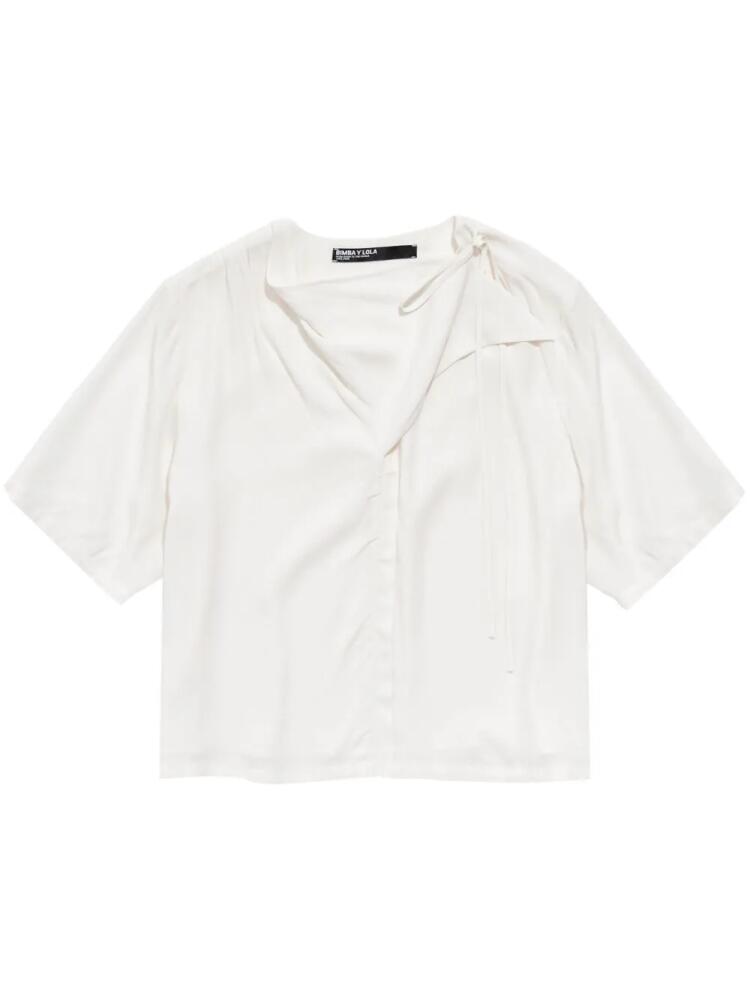 Bimba y Lola scarf-collar T-shirt - White Cover