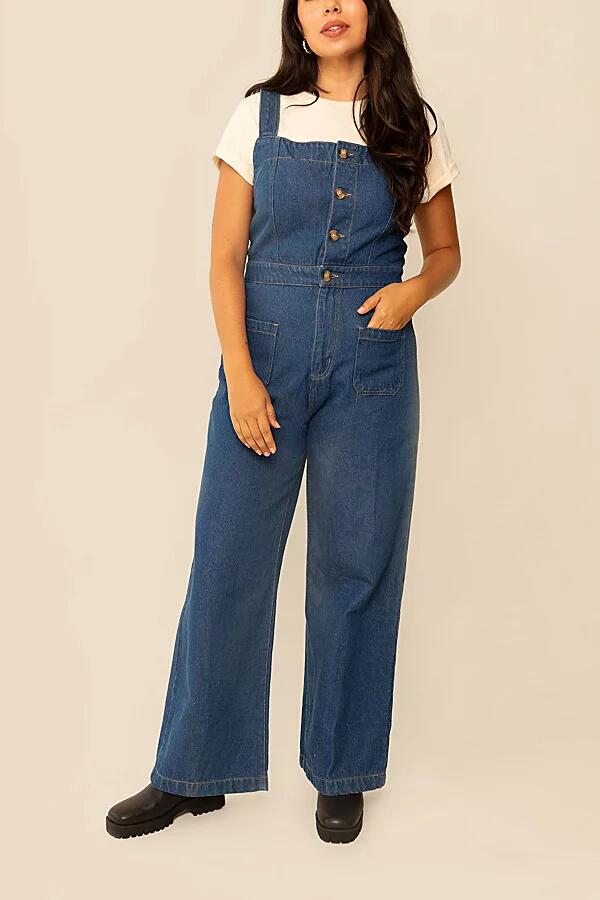 Whimsy and Row Whimsy + Row Grace Organic Cotton Denim Jumpsuit in Dark Denim Cover