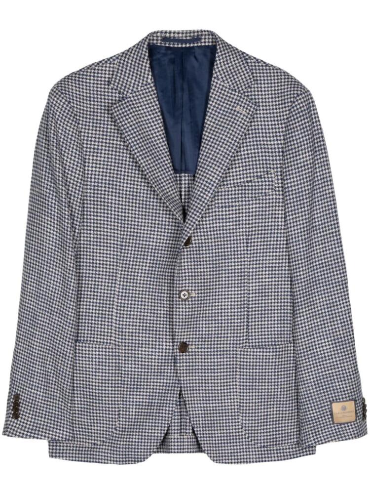 Man On The Boon. houndstooth single-breasted jacket - Blue Cover