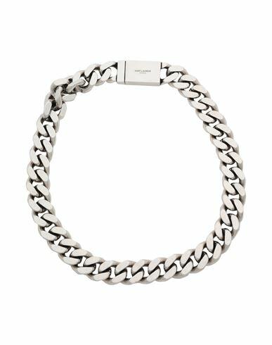 Saint Laurent Man Necklace Silver Metal Cover