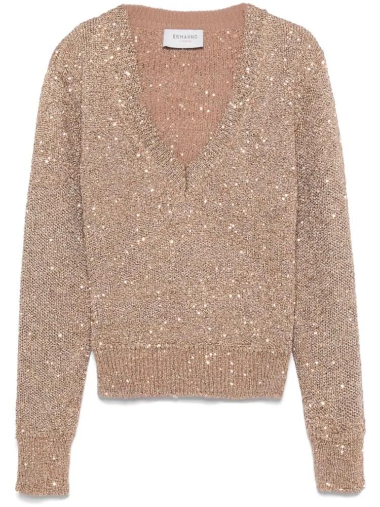 ERMANNO FIRENZE sequin-embellished sweater - Brown Cover