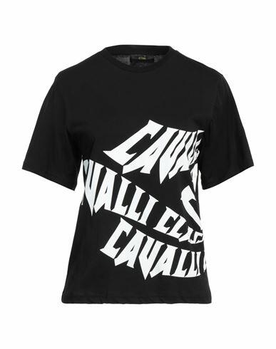 Cavalli Class Woman T-shirt Black Cotton Cover