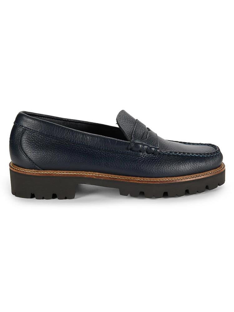 G. H. Bass Men's Larson Leather Platform Penny Loafers - Navy Cover