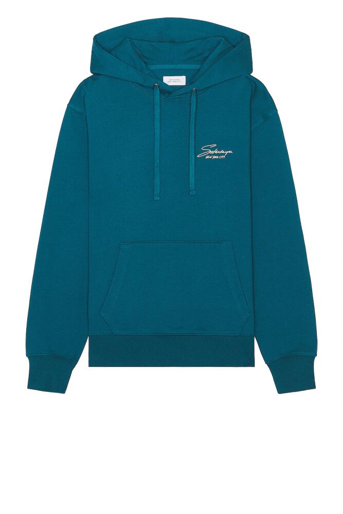 SATURDAYS NYC Ditch Signature Hoodie in Blue Cover