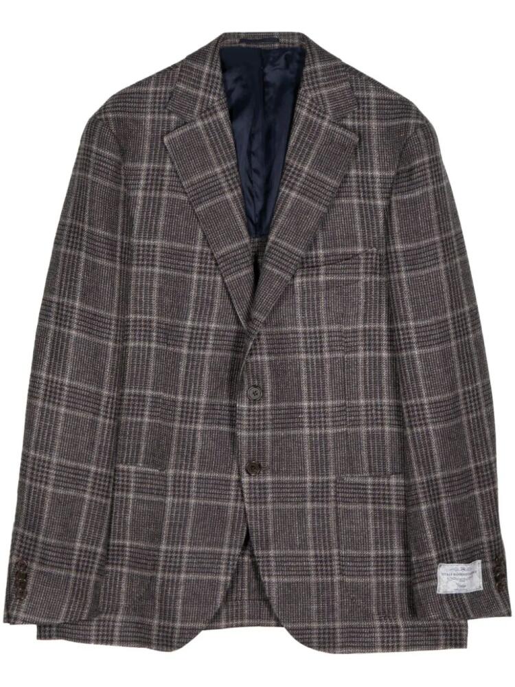 Man On The Boon. tartan single-breasted blazer - Brown Cover