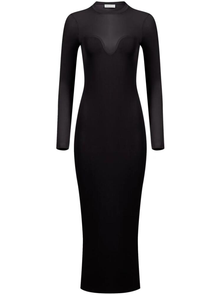 Nina Ricci textured semi-sheer midi dress - Black Cover