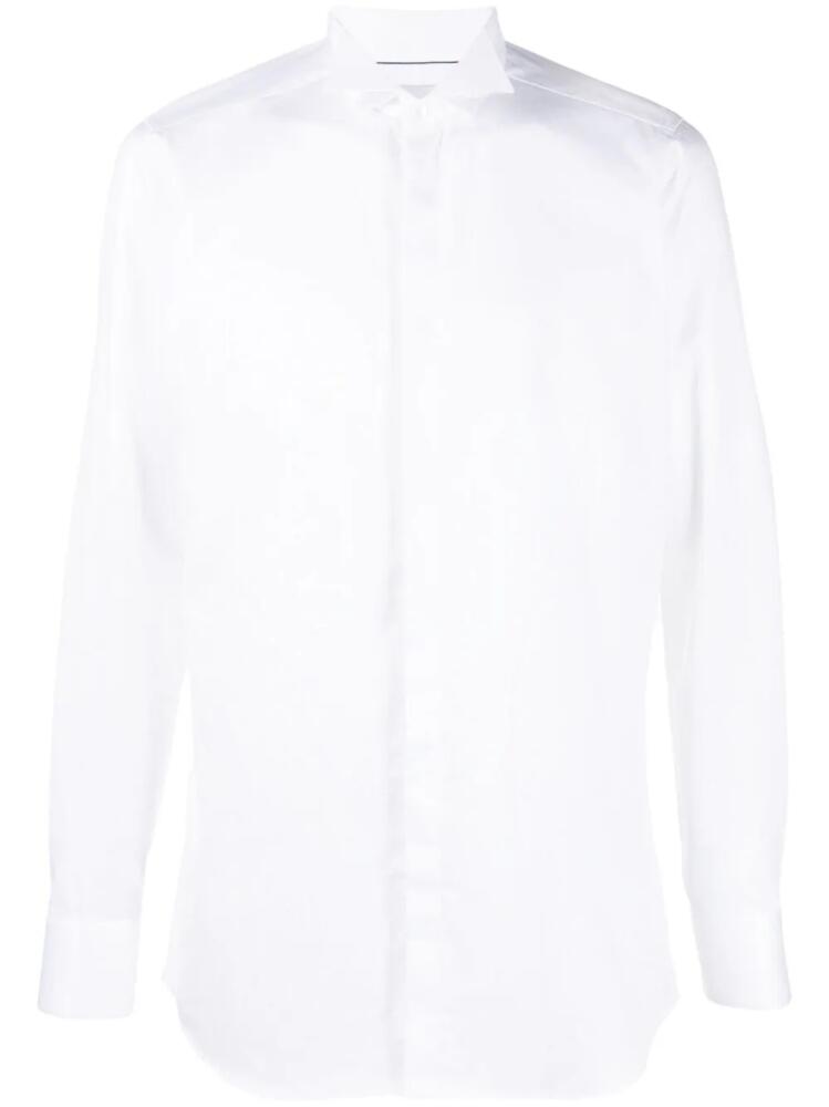 D4.0 slim-cut cotton shirt - White Cover