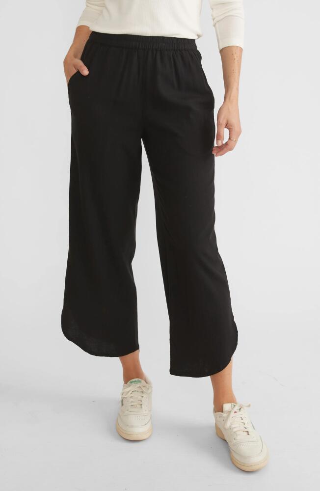 Marine Layer Allison Pull-On Crop Wide Leg Pants in Black Cover