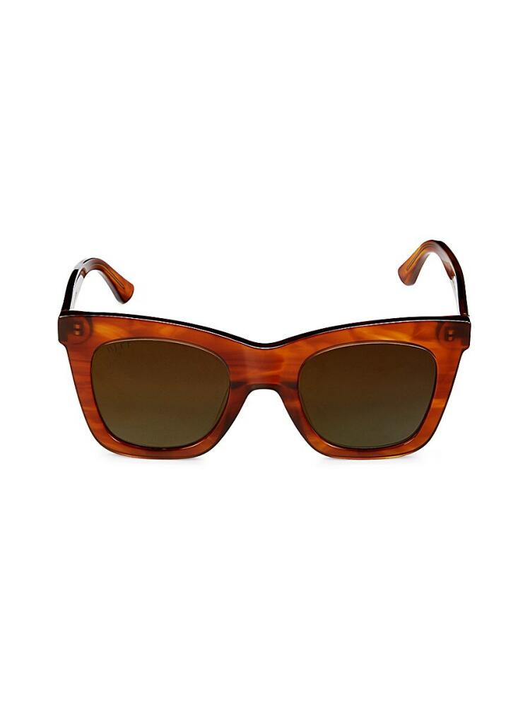 Diff Eyewear Women's Kaia 50MM Rectangle Sunglasses - Brown Cover