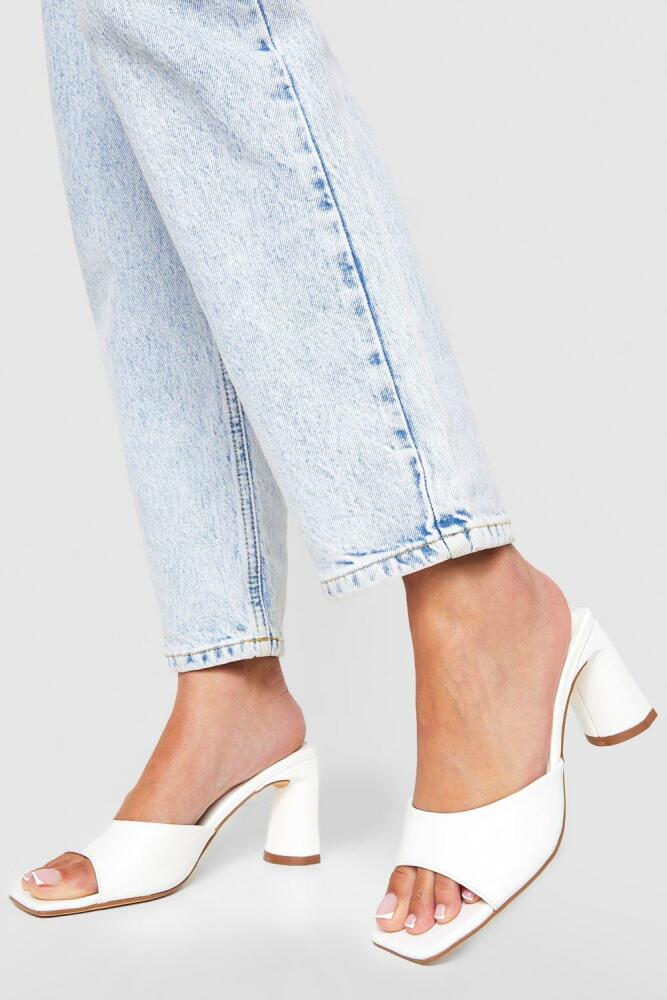 boohoo Womens Low Flat Heel Mule - White Cover